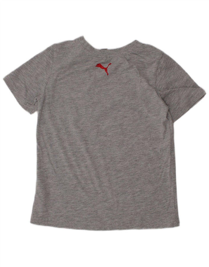 T-shirt grafica da bambino Puma Top 4-5 anni in cotone grigio