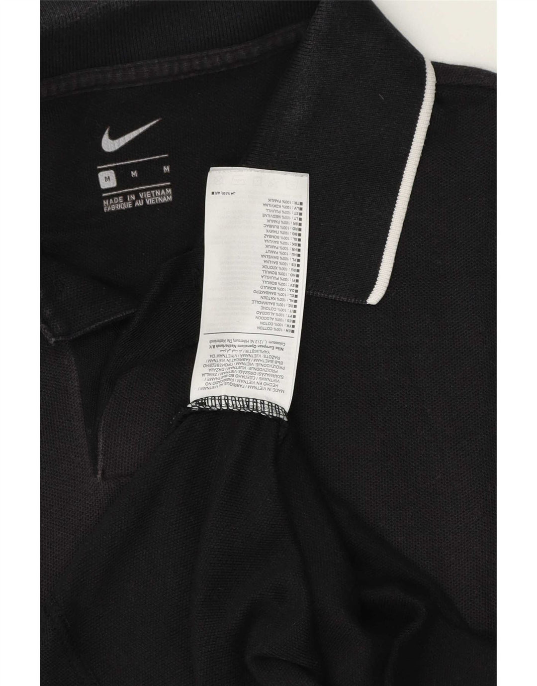 Polo Nike da uomo in cotone a righe nere medie