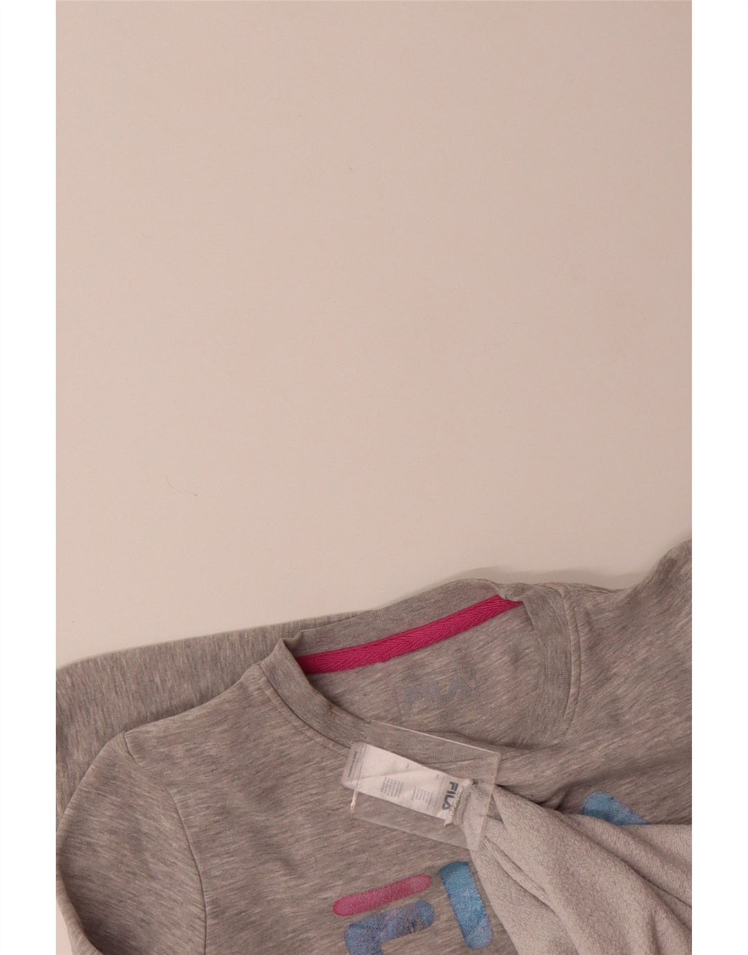 FILA Womens Graphic Sweatshirt Jumper UK 14 Medium Grey Cotton
