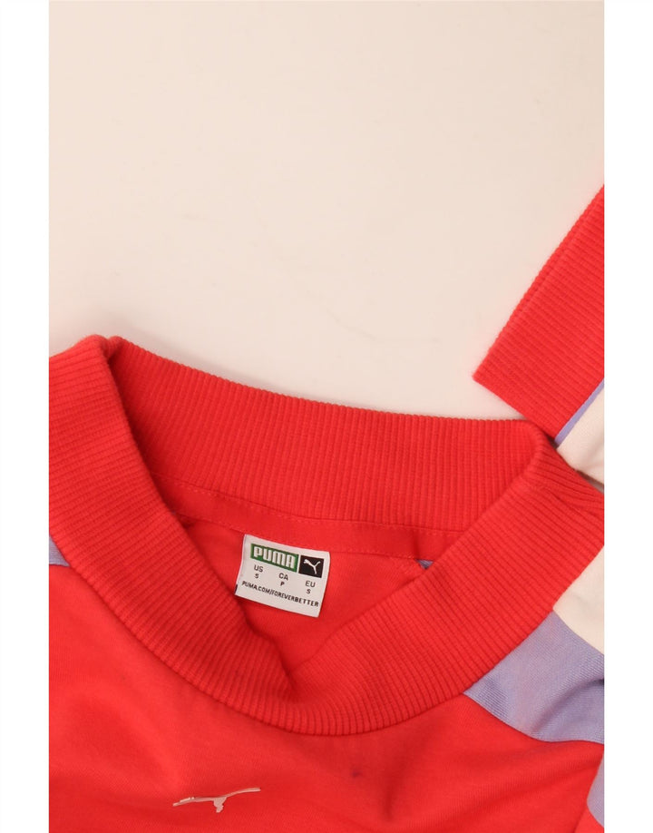 Felpa con grafica corta da donna Puma UK 10 Small Red Colourblock