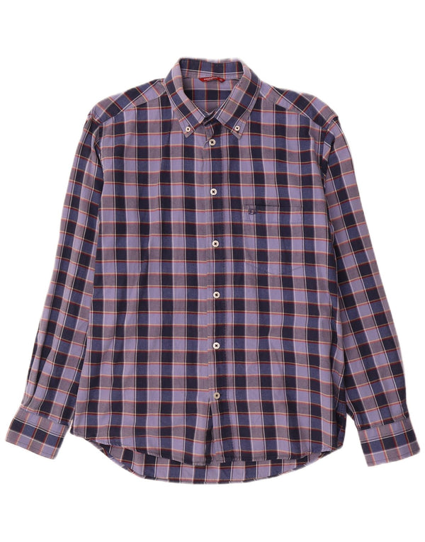 Camicia da uomo Carrera in cotone a quadri blu navy medio
