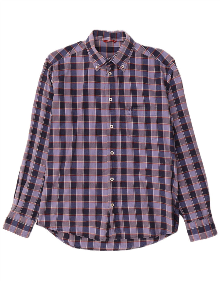 Camicia da uomo Carrera in cotone a quadri blu navy medio