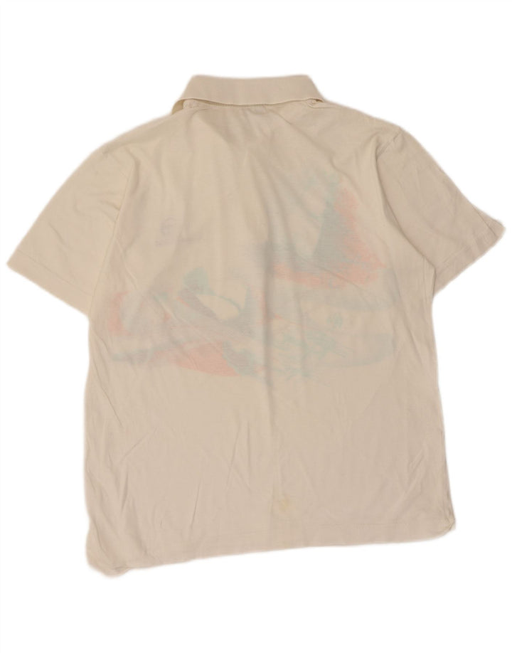 Polo grafica da uomo Sergio Tacchini in cotone bianco medio