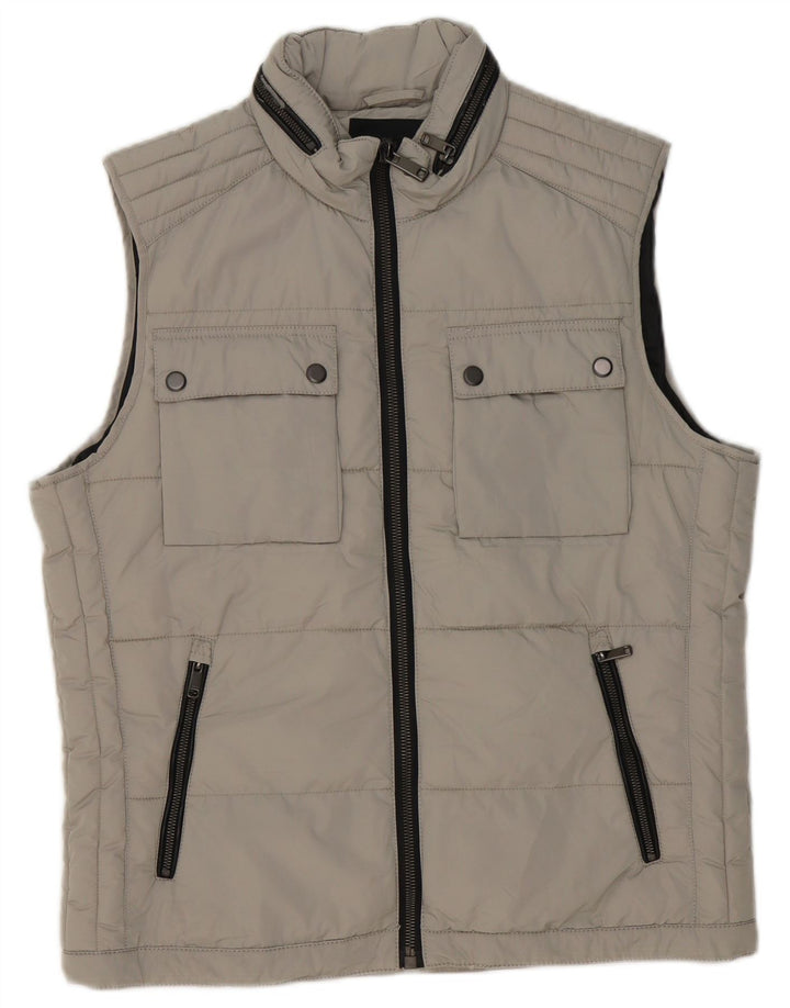 Gilet imbottito da uomo Zara UK 40 grande grigio