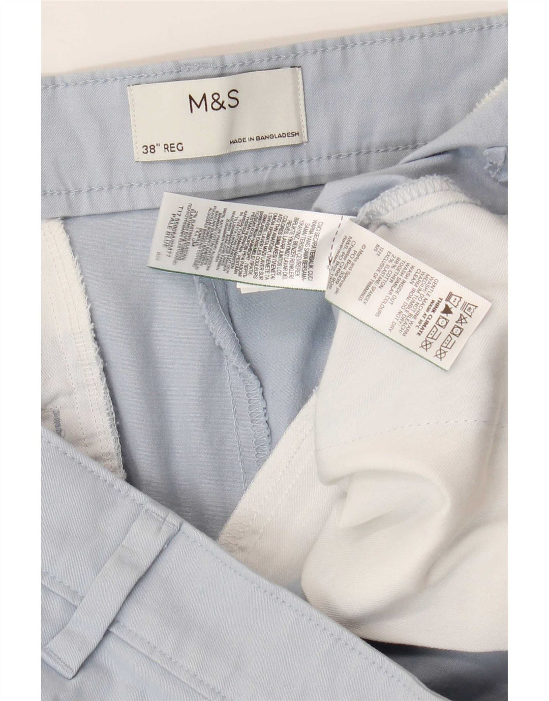 Pantaloncini chino da uomo Marks & Spencer W38 XL cotone blu