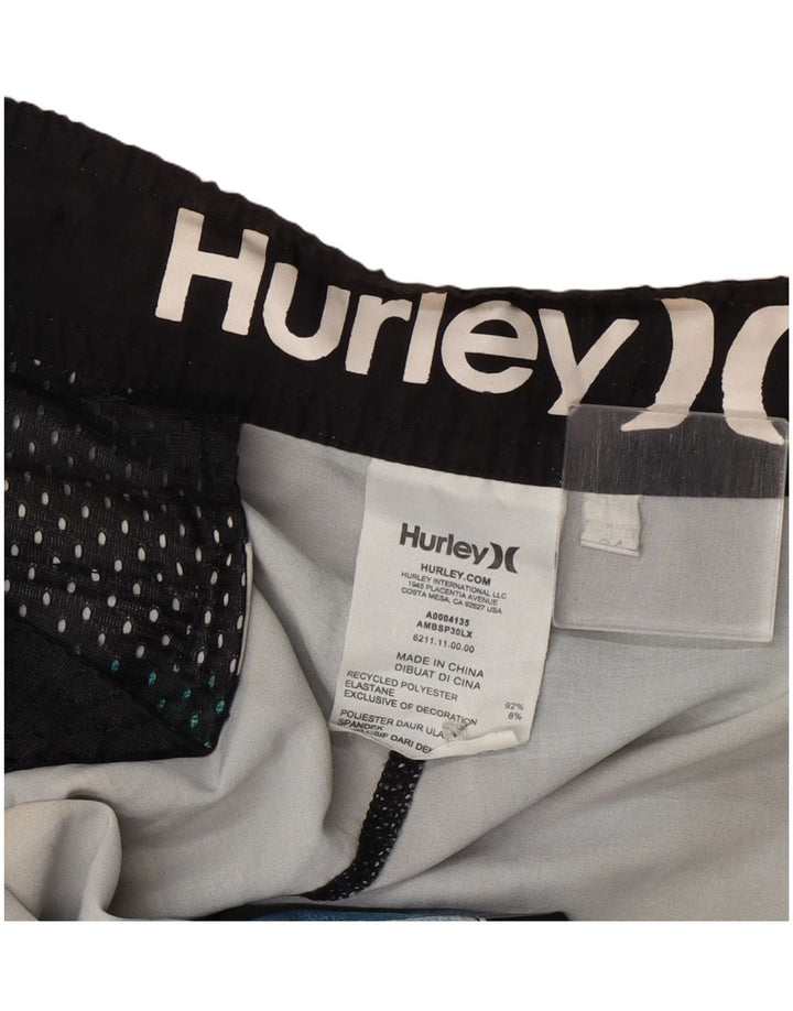Pantaloncini da bagno grafici da uomo Hurley, grandi in poliestere a righe multicolori