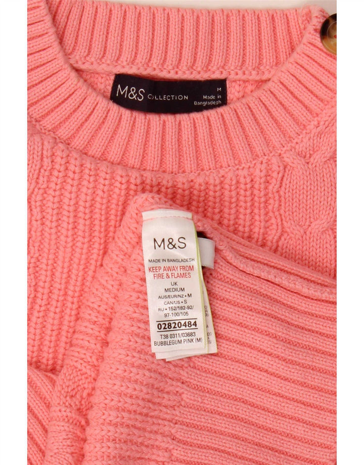 Maglione girocollo corto da donna Marks & Spencer UK 14 Rosa medio