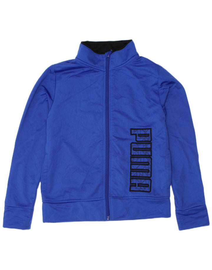 Giacca da tuta grafica da ragazzo Puma 6-7 anni in poliestere blu