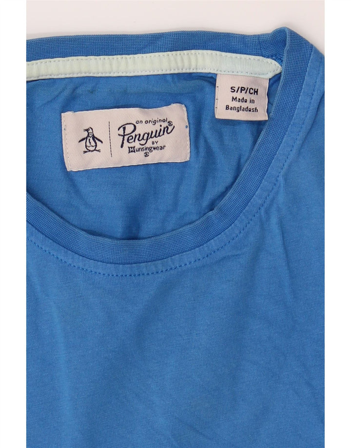 PENGUIN Mens T-Shirt Top Small Blue Cotton Vintage Penguin and Second-Hand Penguin from Messina Hembry 
