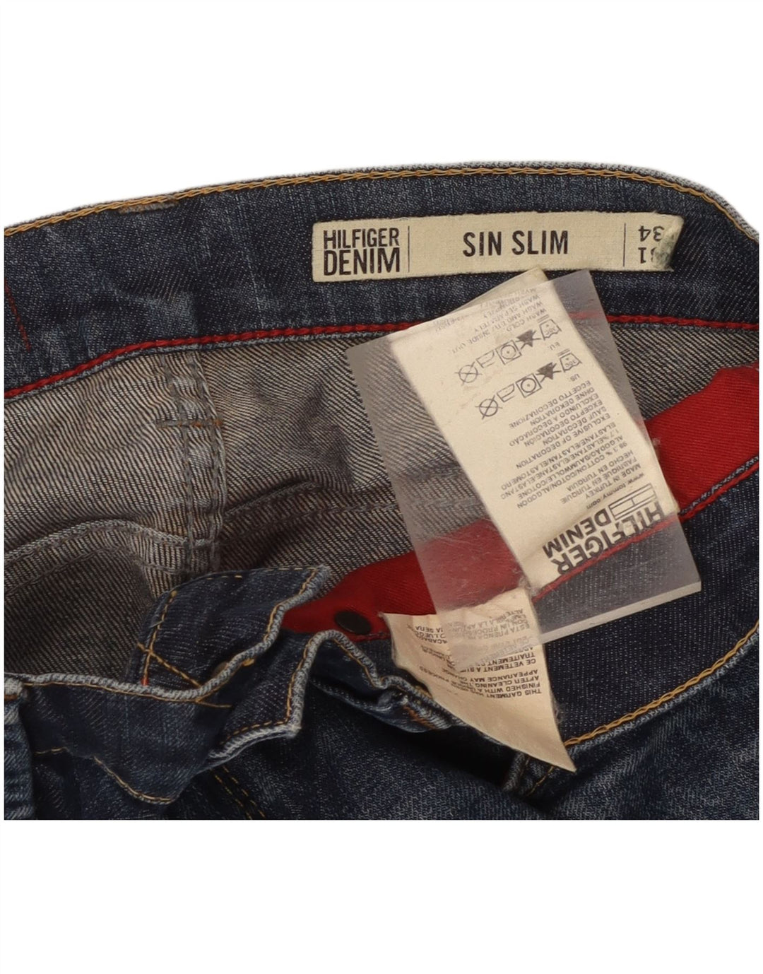 Jeans slim da uomo Tommy Hilfiger W31 L30 cotone blu