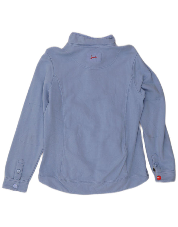 Felpa da donna Joules con collo abbottonato, maglione UK 12, cotone blu medio