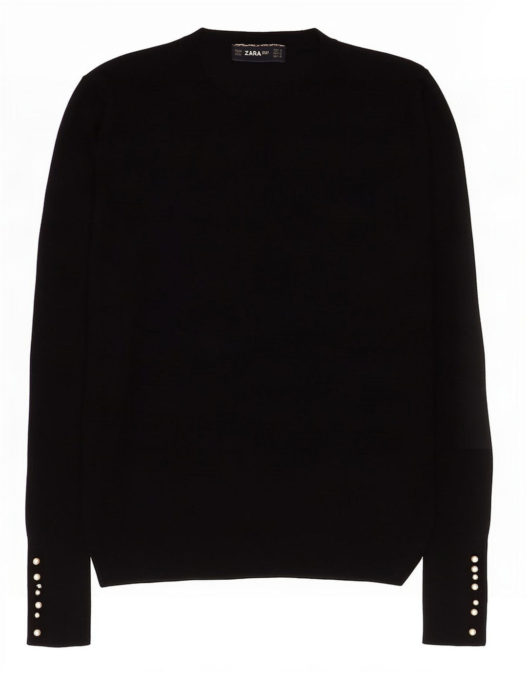 Maglione maglione girocollo da donna Zara UK 12 medio nero