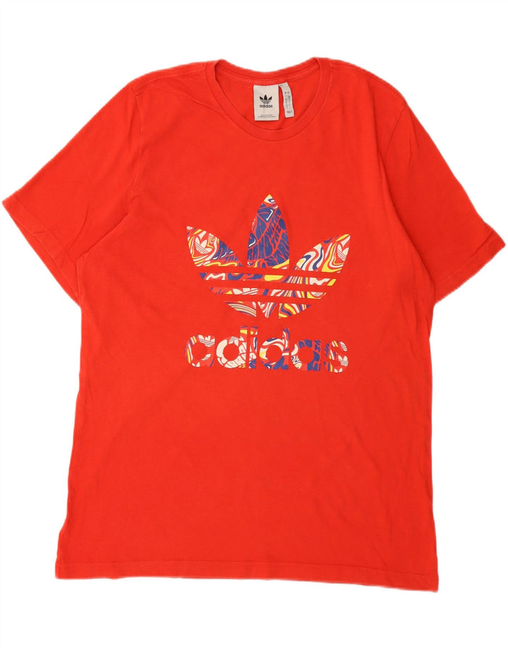 T-shirt grafica da uomo Adidas grande rossa