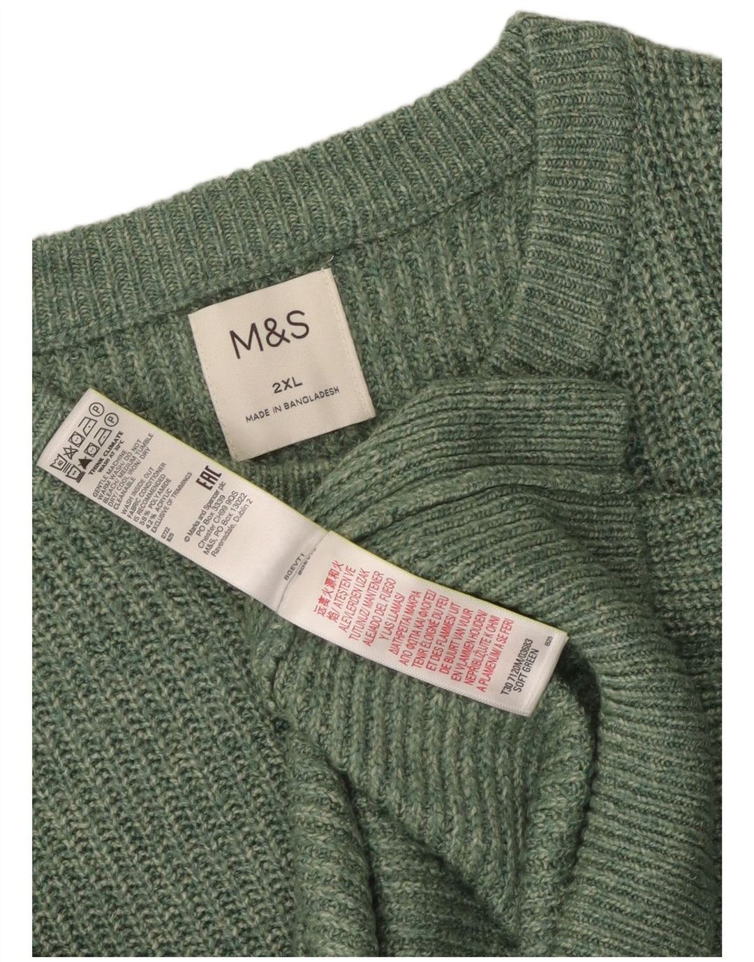 Maglione maglione girocollo da uomo Marks & Spencer 2XL verde poliammide