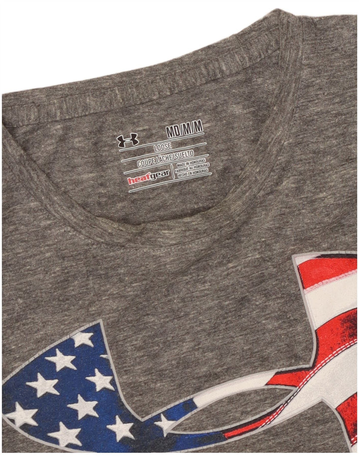T-shirt grafica da uomo UNDER ARMOUR Heat Gear Top grigio medio chiazzato