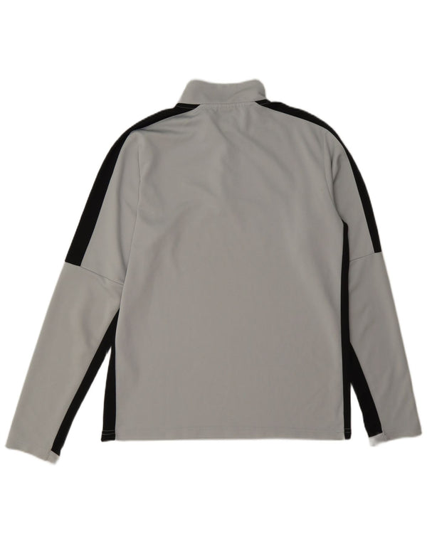 Top della tuta da ginnastica Nike Dri Fit con collo e zip da uomo, piccolo, color grigio