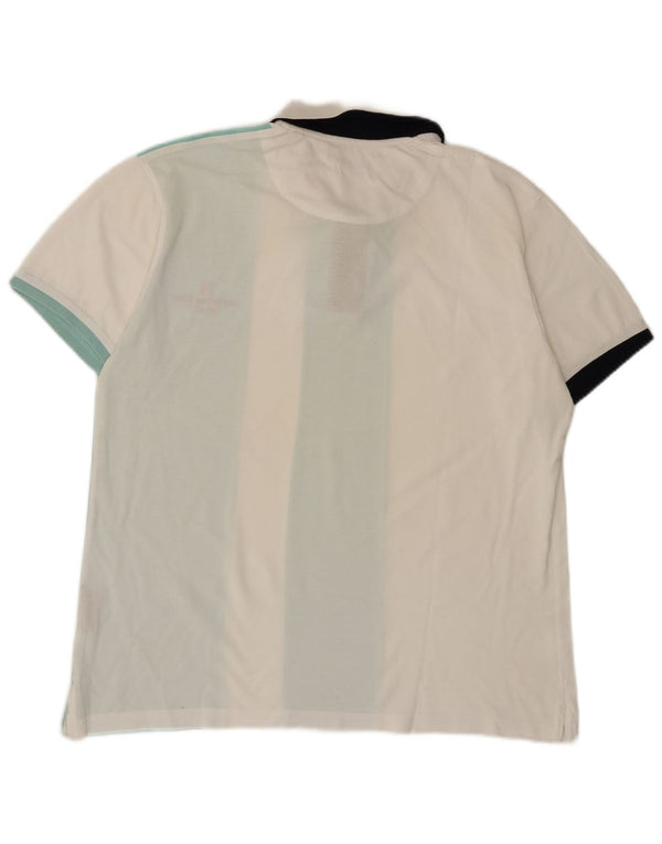 Polo Harmont & Blaine da uomo vestibilità regolare 3XL cotone color block bianco