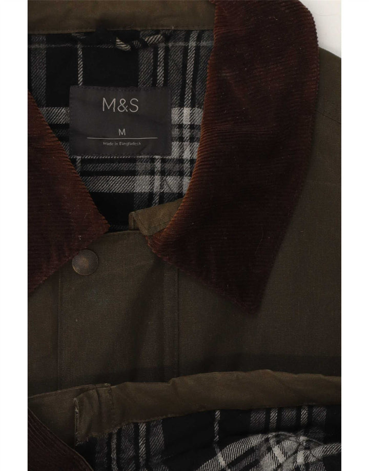 Giacca da uomo in cotone cerato Marks & Spencer UK 38 medio kaki