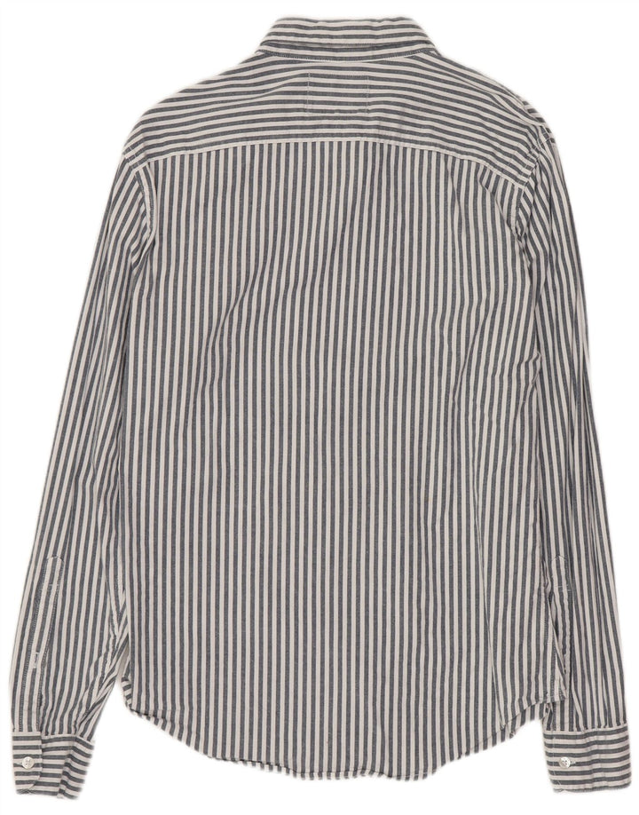 HOLLISTER Camicia Muscle da uomo in cotone a righe grigio medio