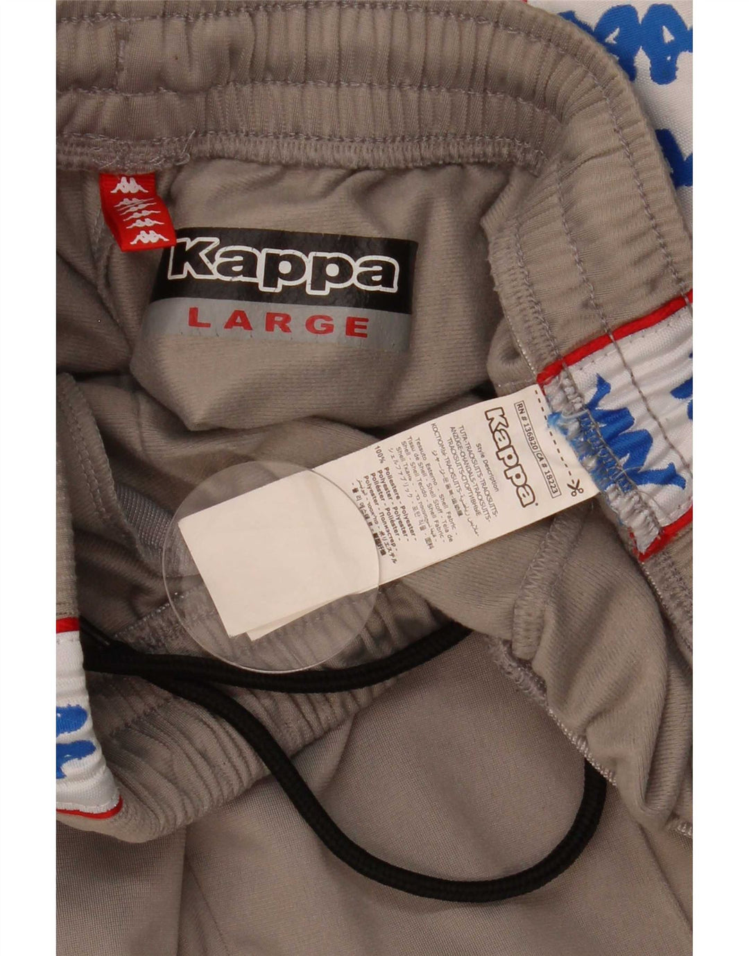 Pantaloni da tuta con grafica Kappa da uomo, grandi, in poliestere color block grigio