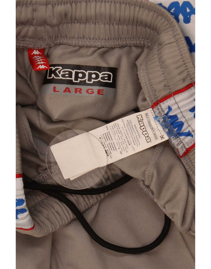 Pantaloni da tuta con grafica Kappa da uomo, grandi, in poliestere color block grigio