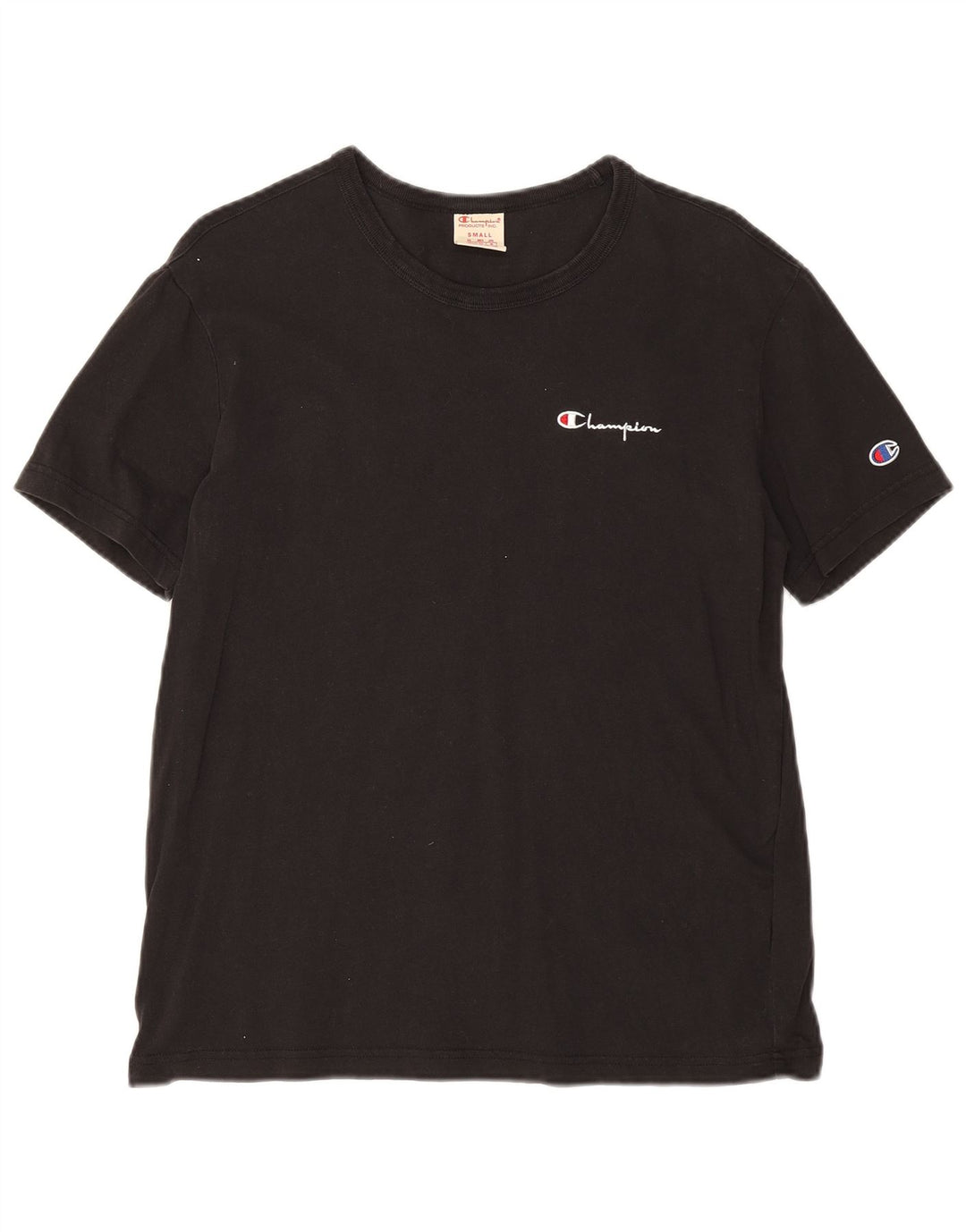 T-shirt grafica da uomo Champion Top piccola in cotone nero
