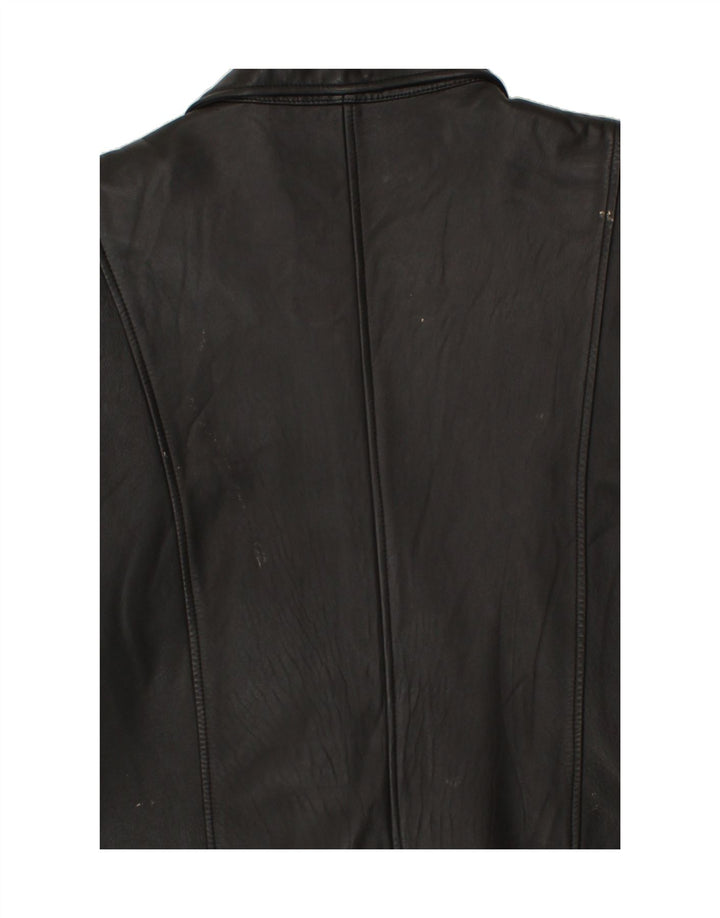 VINTAGE Womens Leather Coat UK 10 Small Black Vintage Vintage and Second-Hand Vintage from Messina Hembry 