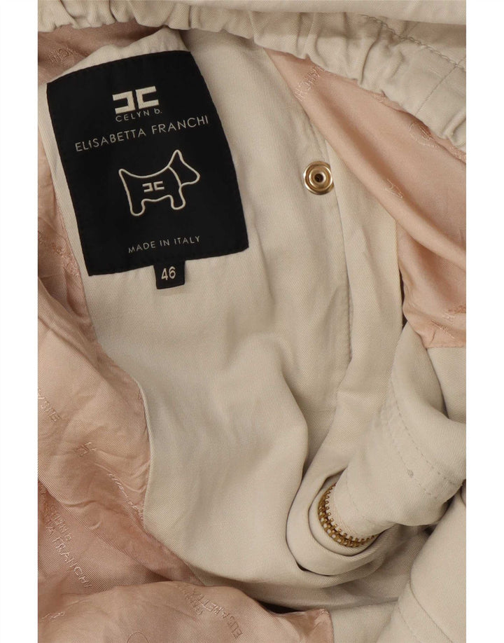 Giacca Militare Donna Elisabetta Franchi IT 46 Large Bianco Sporco