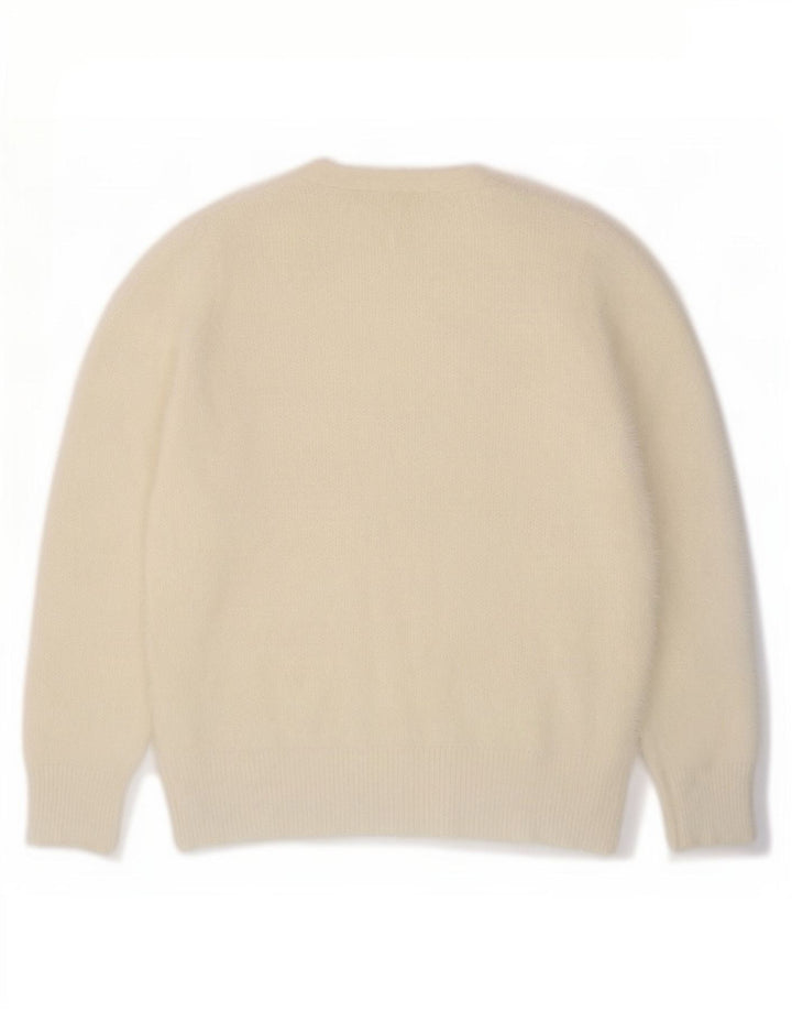 Maglione maglione con scollo a V da donna Marks & Spencer UK 16 grande bianco sporco