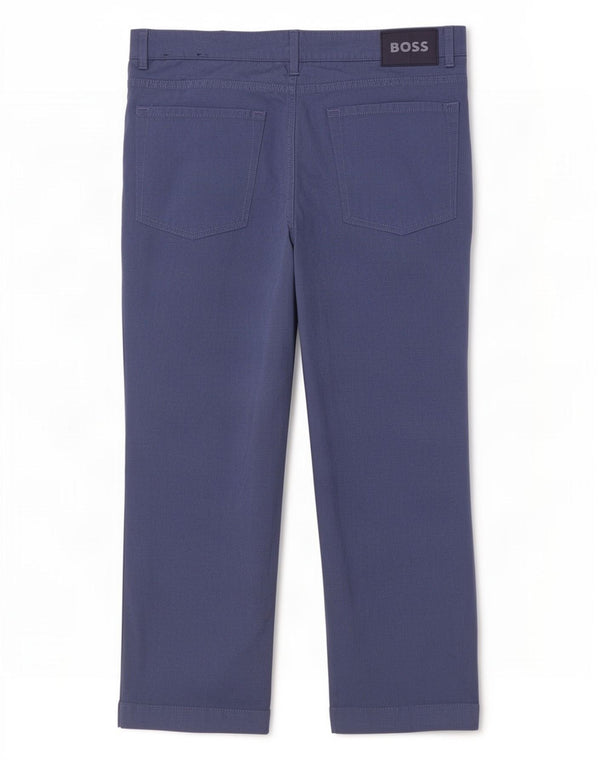 Pantaloni casual da uomo dalla vestibilità regolare Hugo Boss W38 L28 pied de poule blu navy