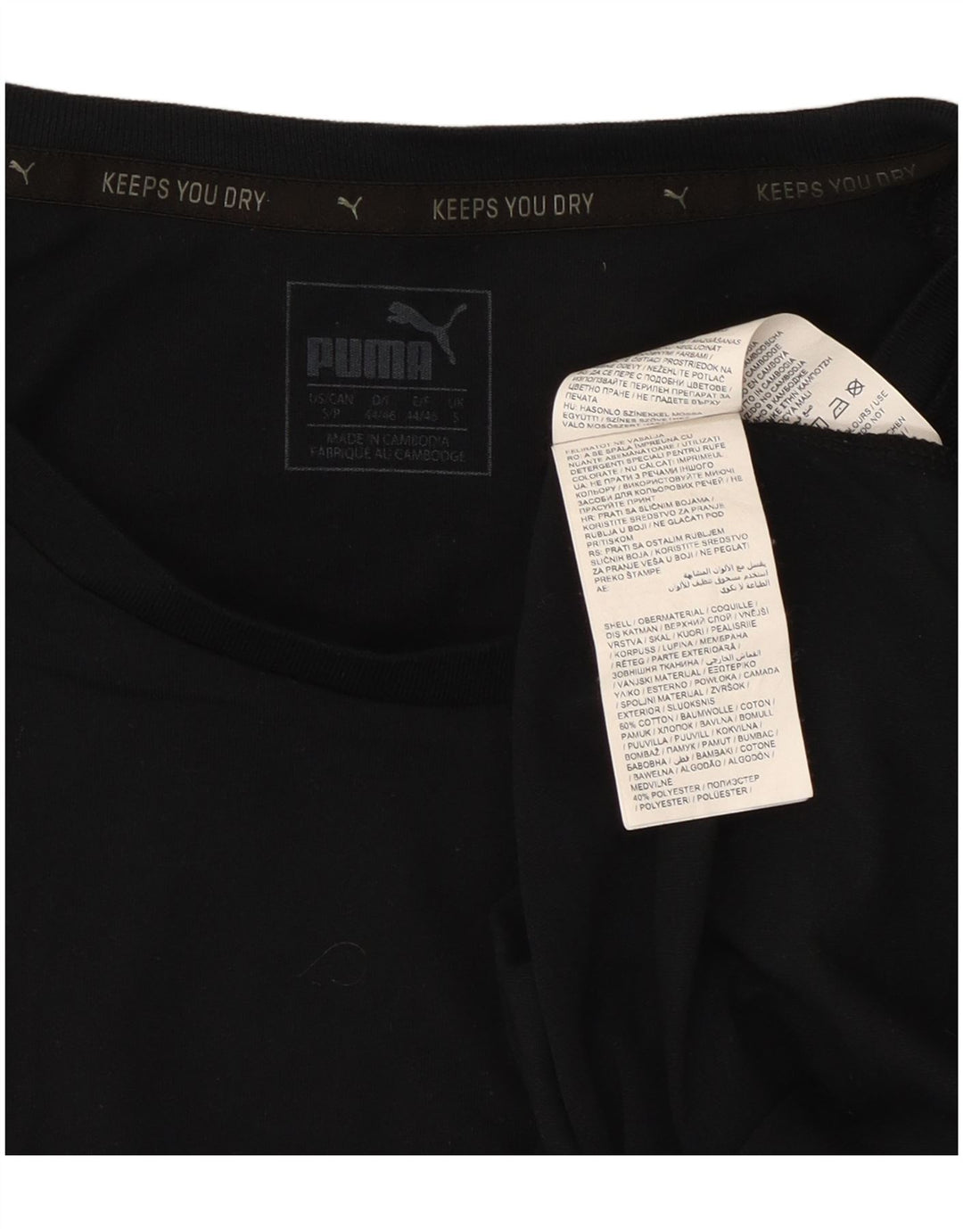 T-shirt da uomo Puma Top Small in cotone nero