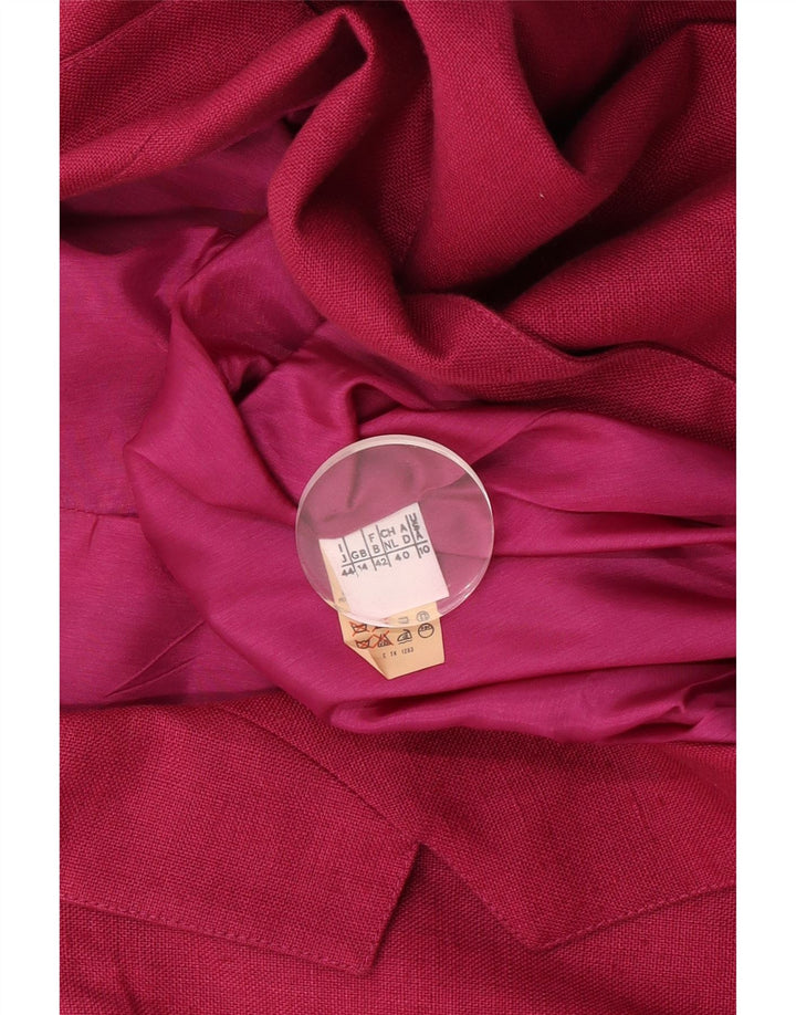 Giacca blazer a maniche corte vintage da donna corta UK 14 lana rosa medio