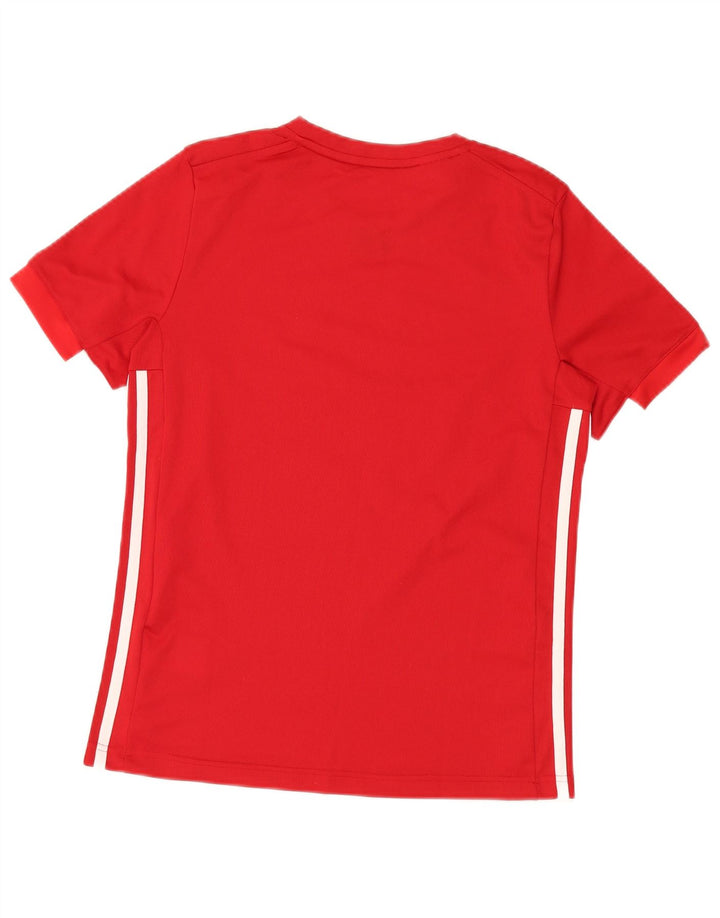 T-shirt ADIDAS da bambino Climalite 13-14 anni in poliestere rosso