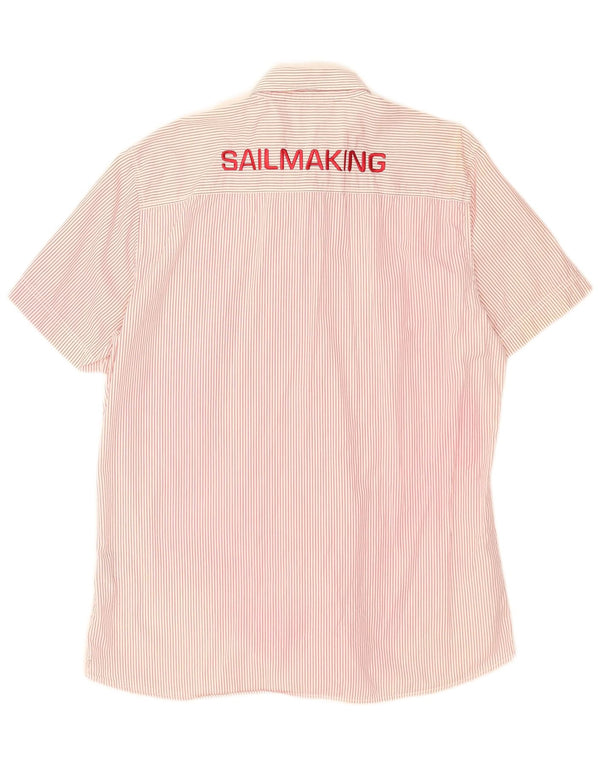 Camicia a maniche corte grafica da uomo North Sails 2XL cotone a righe rosa
