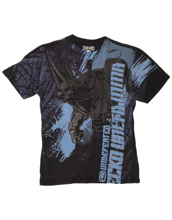 T-shirt grafica da uomo Ecko Unltd Top grande in cotone nero