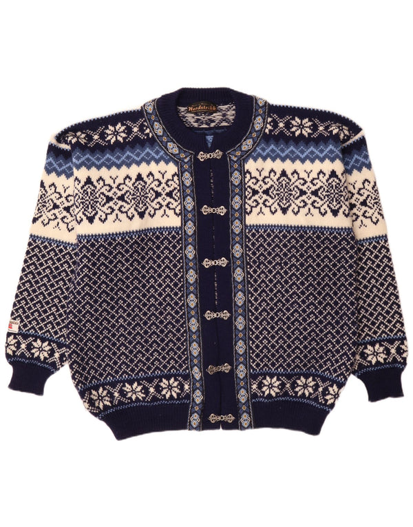 Nordstrikk Maglione cardigan vestibilità regolare da uomo XL Blu navy Fair Isle