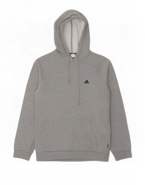 Felpa con cappuccio da uomo Adidas Small in cotone grigio