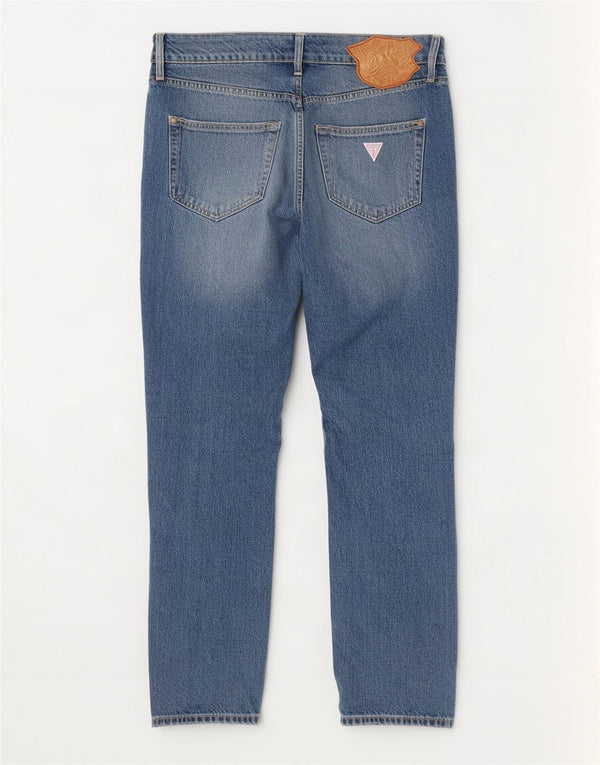 Jeans dritti da donna Guess a vita alta W28 L30 cotone blu