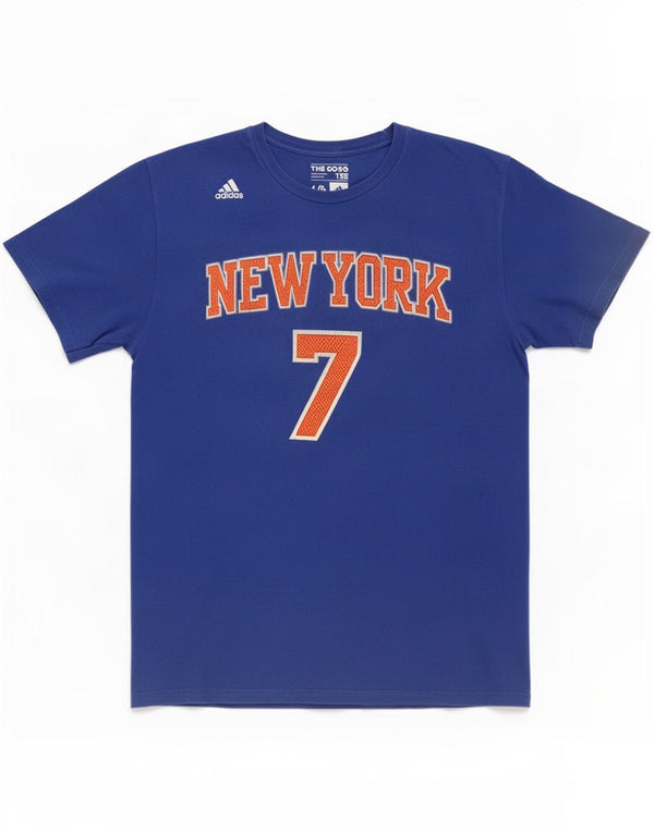 Adidas Uomo New York Knicks T-shirt grafica Top Large in cotone blu