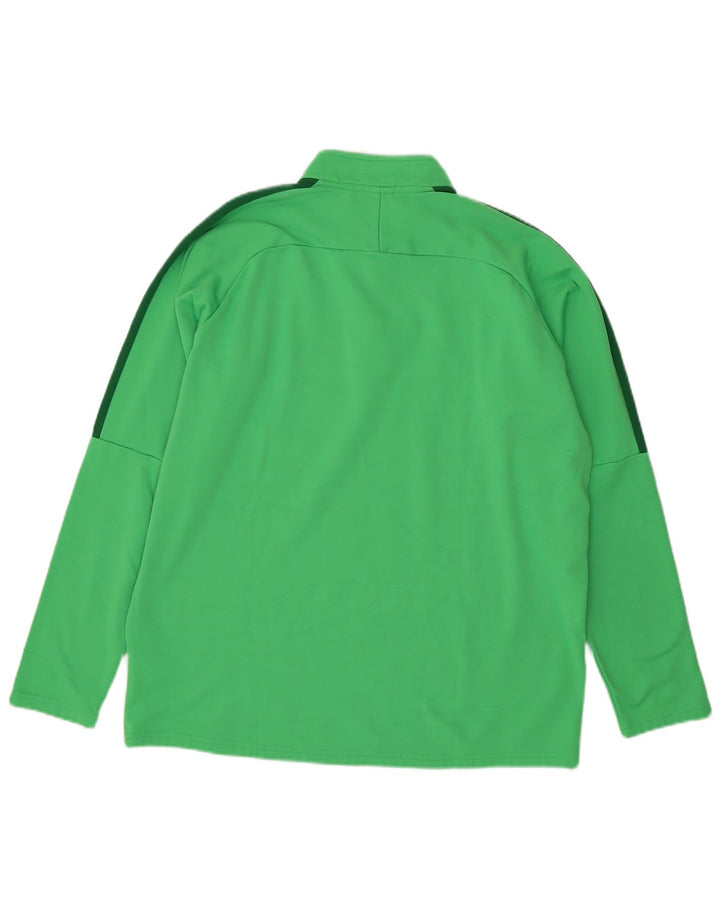 NIKE Top da uomo Dri Fit con zip e collo pullover da tuta XL verde a blocchi di colore
