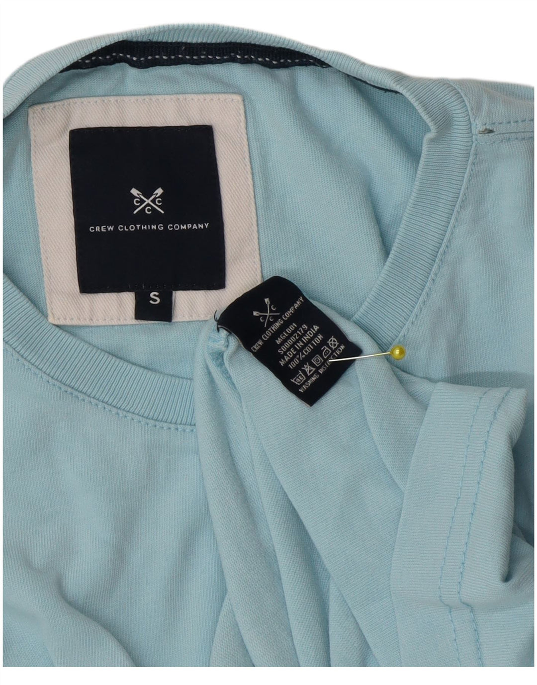 Crew Clothing T-shirt da uomo Top piccola in cotone blu