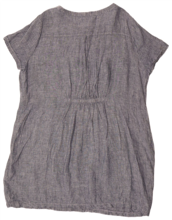 Abito a trapezio autografo da donna Marks & Spencer UK 22 3XL Lino blu