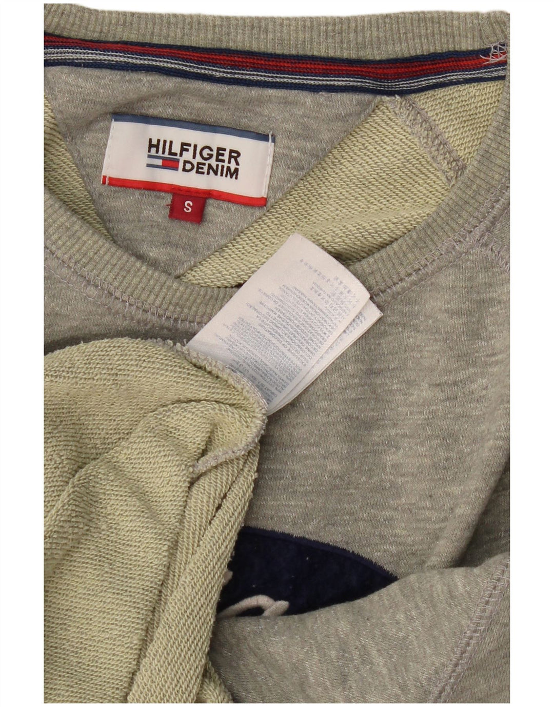 TOMMY HILFIGER Felpa grafica da uomo Maglione piccolo cotone grigio