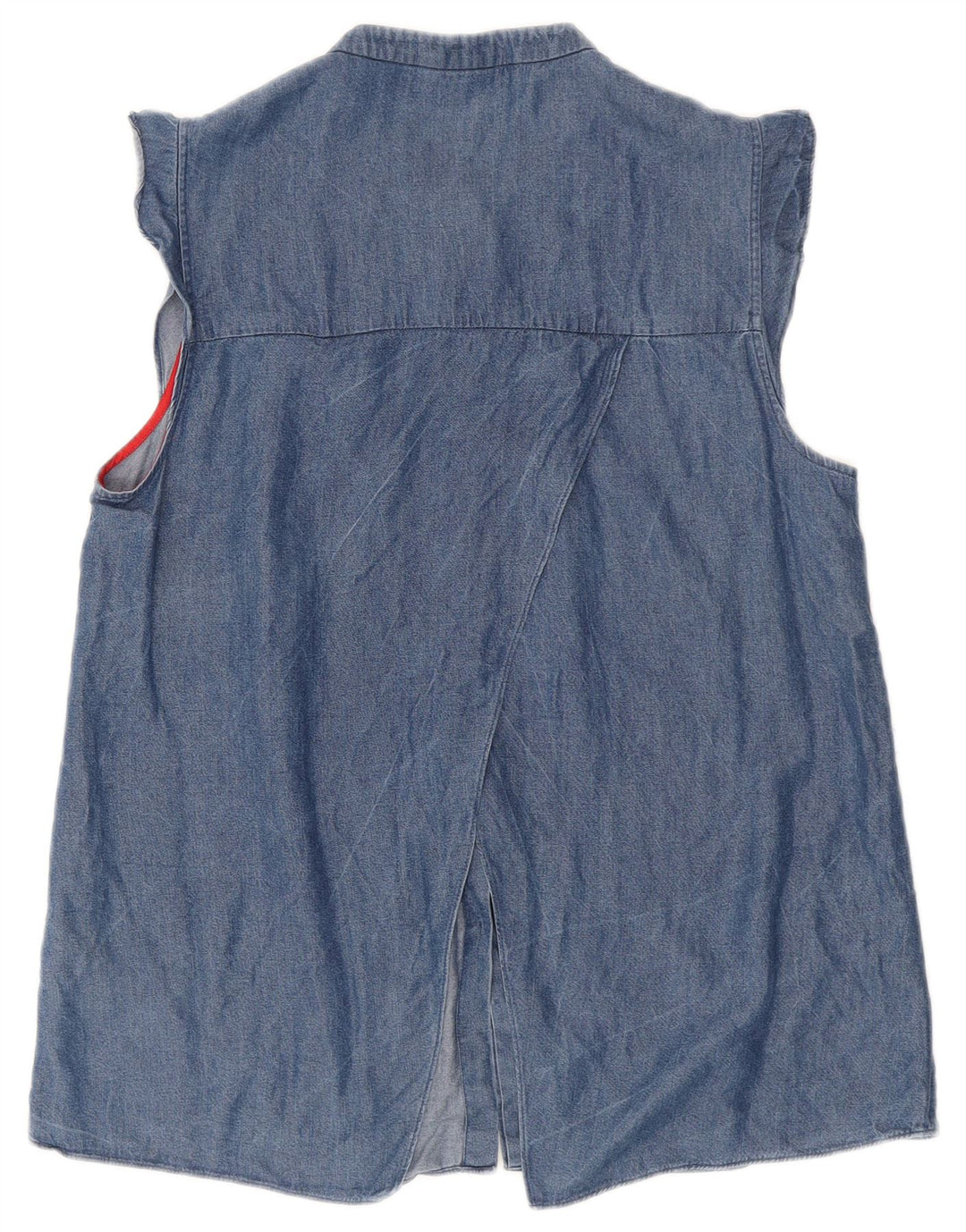 Camicia di jeans senza maniche vestibilità ampia da donna Ted Baker taglia 2 piccola Lyocell blu