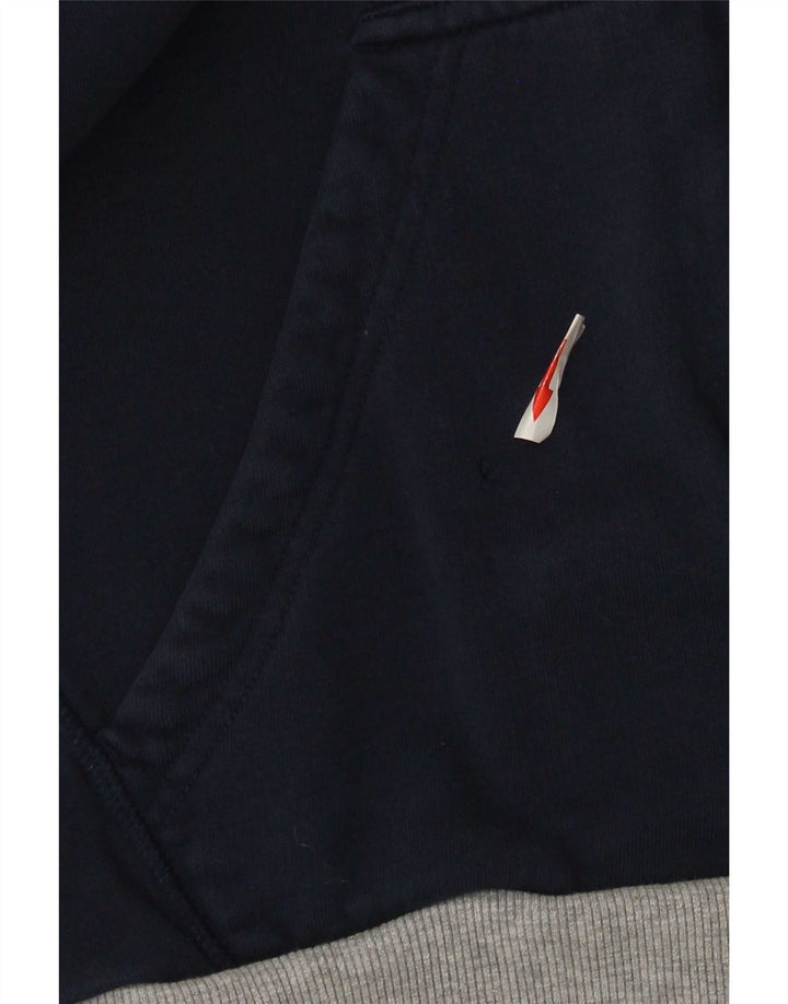 Maglione con cappuccio e zip da uomo Adidas in cotone blu navy medio