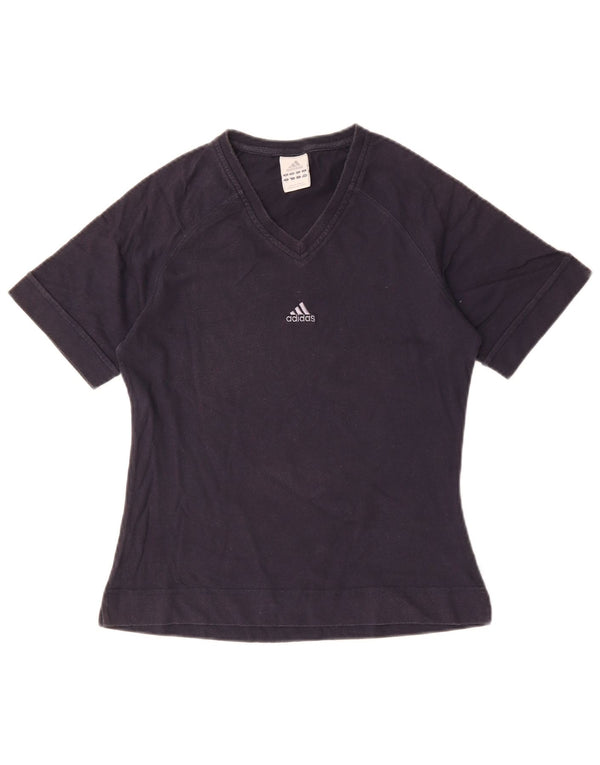 T-shirt da donna Adidas Top UK 12 medio blu navy in cotone