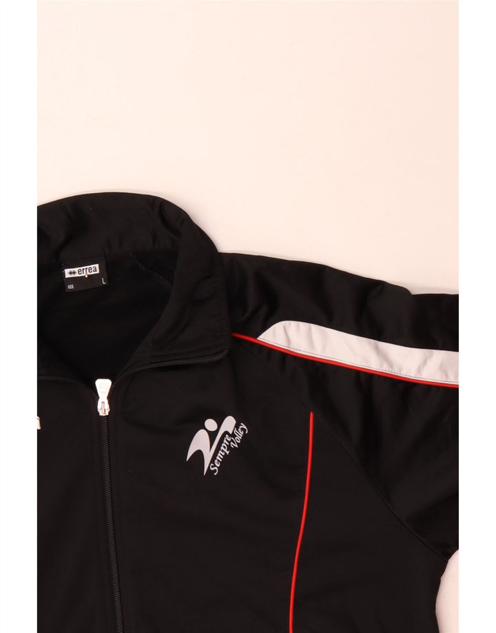 ERREA Giacca da tuta grafica da uomo grande in poliestere color block nero