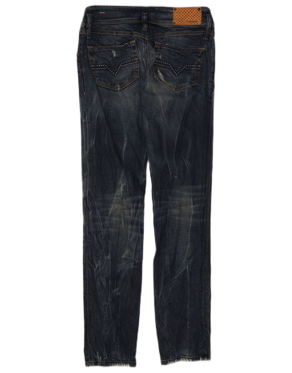 Jeans slim da donna Diesel Matic effetto consumato W27 L32 cotone blu