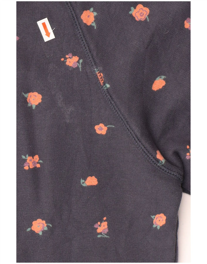 Maglione con cappuccio grafico da donna Jack Wills UK 12 cotone medio blu navy