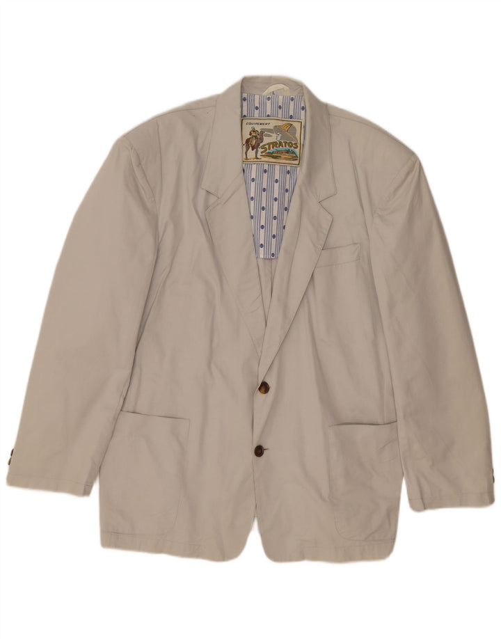 EQUIPMENT Giacca blazer da uomo a 2 bottoni UK 40 grande cotone grigio